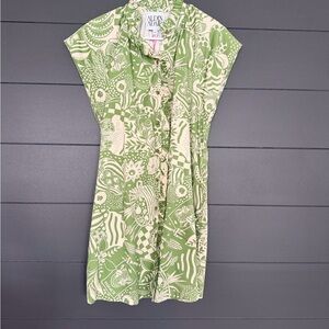Alden Green and Cream Mini Dress